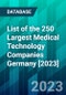 List of the 250 Largest Medical Technology Companies Germany [2023] - Product Image
